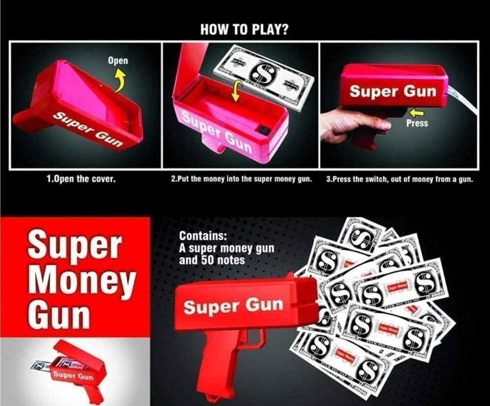 Super Cash Money Gun For Kids